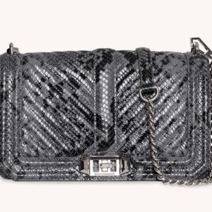 Rebecca Minkoff Love Crossbody Steel Python